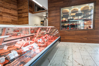 meat counter at supermarket